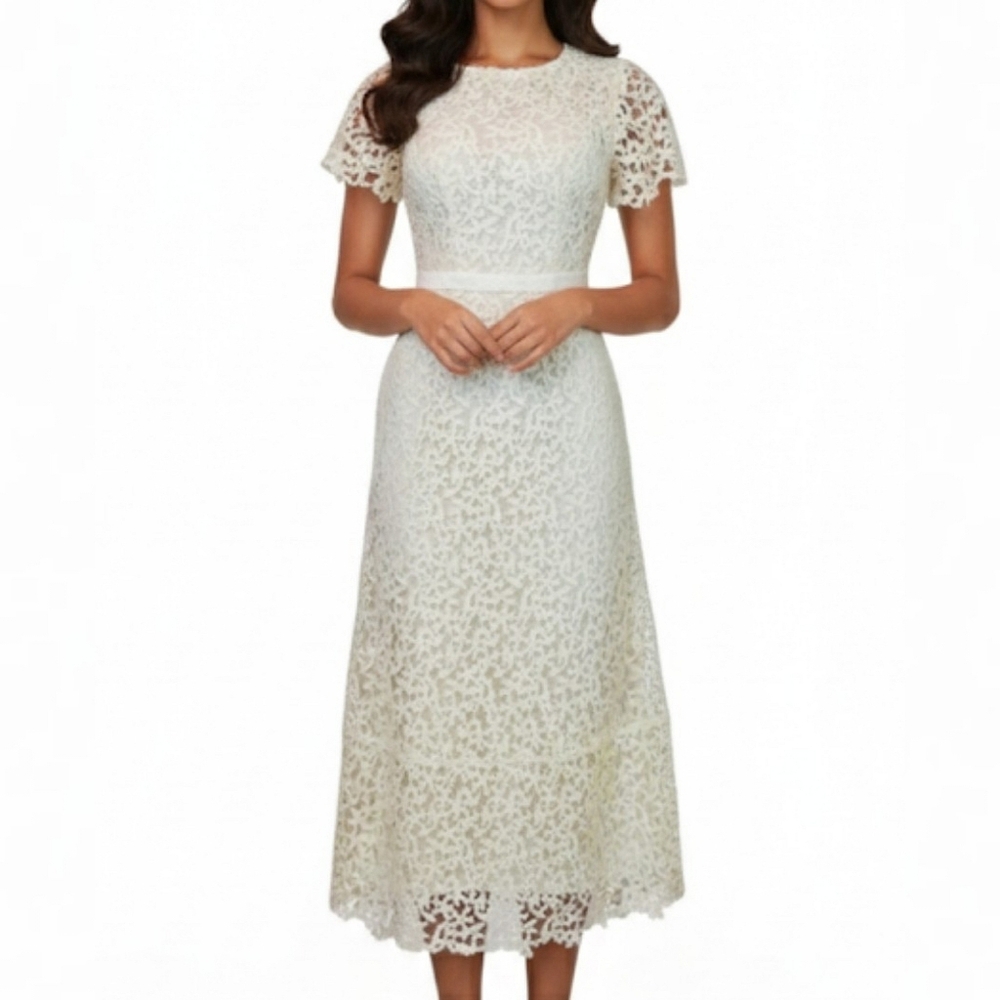 TED BAKER LONDON Aldorra Floral Lace Midi Dress